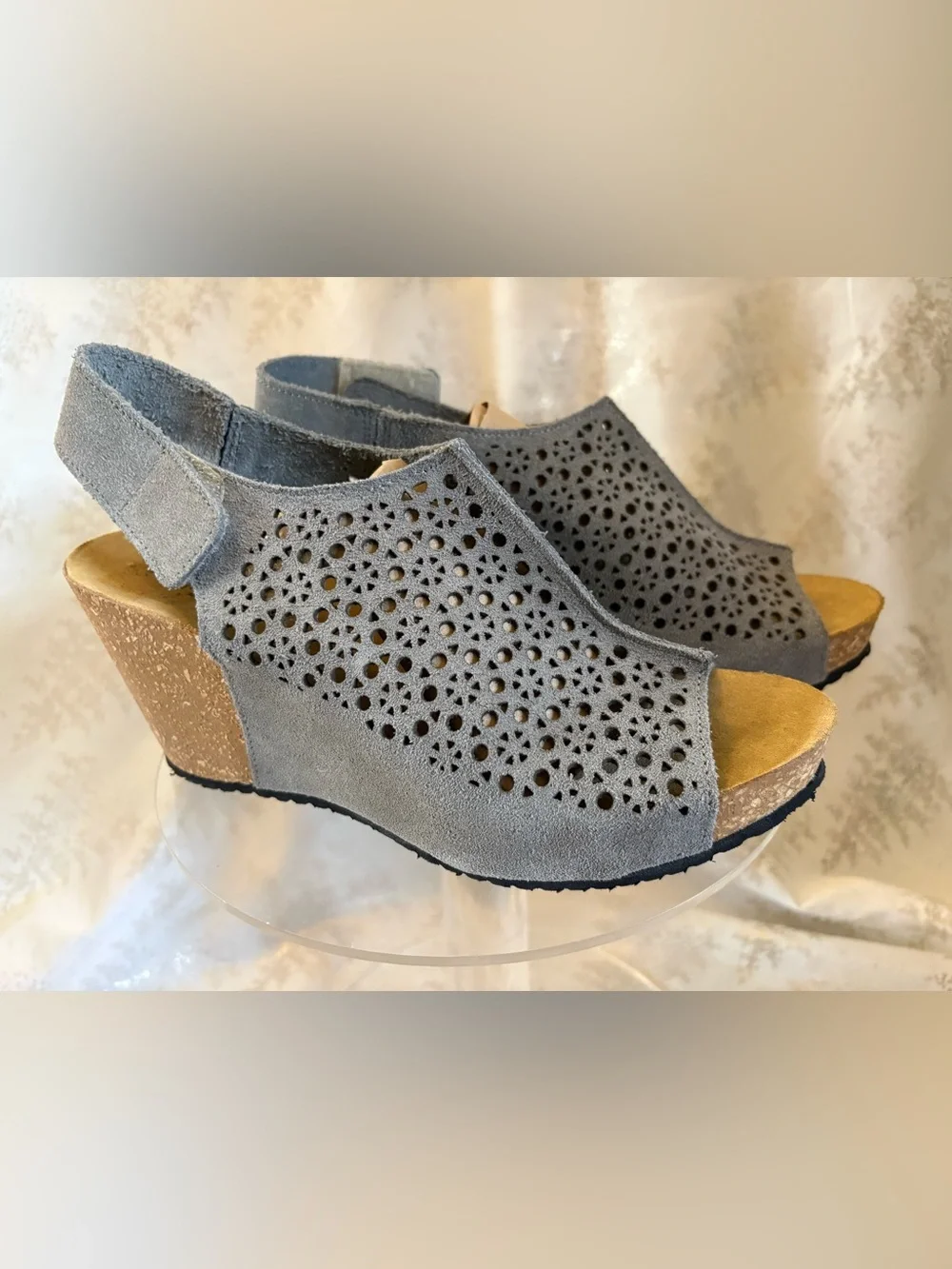 A. Giannetti Made in Italy Suede Wedge Sandals